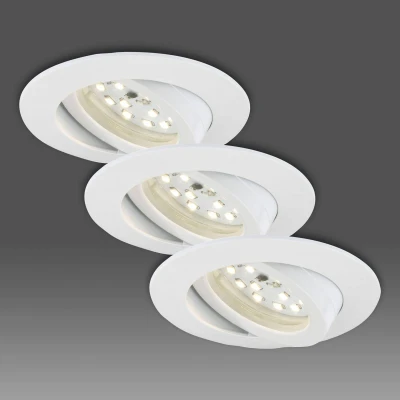 Abbildung von Briloner Leuchten LED Einbauleuchte, Einbaustrahler, Strahler, Spots, Deckenstrahler, Deckenspot, Lampen Wohnzimmer, Einbaustrahler 230v, Deckeneinbauleuchten, Set, rund, Weiß