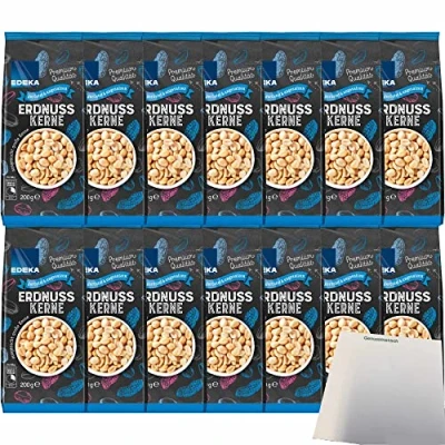 Abbildung von Edeka Erdnusskerne geröstet &amp; ungesalzen 14er Pack (14x200g Packung) + usy Block