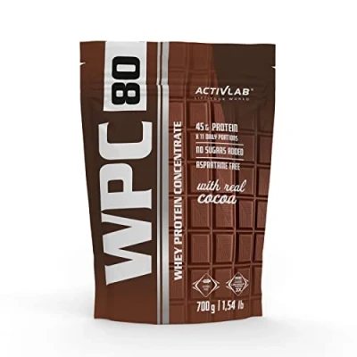 Abbildung von Activlab WPC 80 STANDARD 700g, Proteinpulver, Muskelaufbau, Fettreduktion, Molkenproteinkonzentrat, Effektiver Muskelzuwachs &amp; Regeneration 73,4g Protein pro 100g, Schokolade mit Nuss