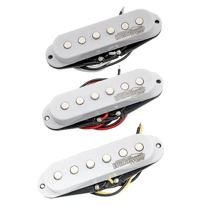 Abbildung von Wilkinson Vintage 60&#039;s Staggered Keramik Single Coil Tonabnehmer Pickups Set für Strat Style E Gitarre, Weiß