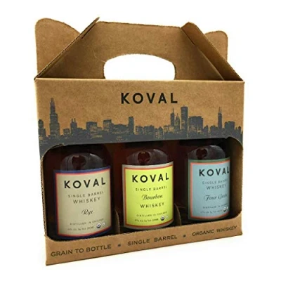 Abbildung von Koval Single Barrel Geschenkset Rye, Bourbon, Four Grain 3 x 0,2 Liter