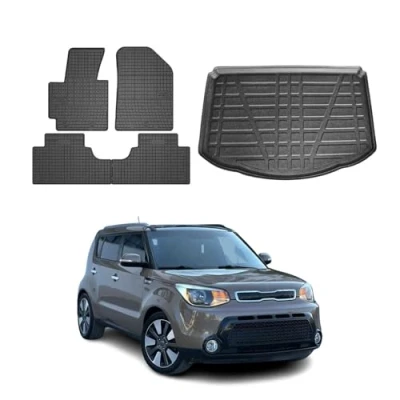 Abbildung von OMAC 4024YPS 484 Fußmattensatz Gummi, TPE (thermoplastischer Elastomer) 5 schwarz KIA: SOUL III, 2