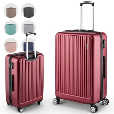 Abbildung von Easy Move ABS Hartschalenkoffer [ERGONOMISCH &amp; SICHER] Großer Trolley Koffer mit 360 Rädern, Zahlen Schloss reisekoffer groß, hartschalenkoffer, Luggage (Wine Red, 74cm) *