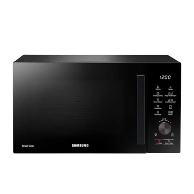 Abbildung von Samsung MC28A5137KK/E1 Kombi Mikrowelle, 900 W, 28 ℓ Garraum, AirFry, Power Defrost, Kratzfester Keramik Emaille Inneraum, Schwarz
