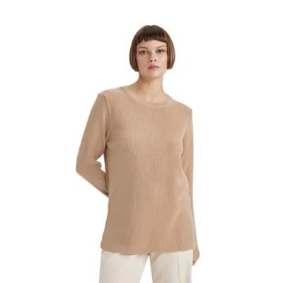 Abbildung von DeFacto Pullover Damen Langarm Blusen &amp; Tuniken Winter Sweater Regular Fit Crew Neck