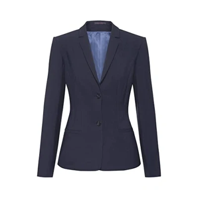 Abbildung von GREIFF Damen Blazer RF Premium Regular Fit, 2 Knopf, Leistentaschen, Teilungsnähte, Offener Ärmelschlitz, 1 Reißverschluss Innentasche, Seitenschlitze, Farbe: Marine, Größe: 44
