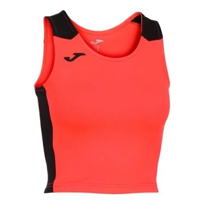 Abbildung von Joma Débardeur Court Femme Record II, Unisex, Koralle, fluoreszierend, Schwarz, 4XS 3XS