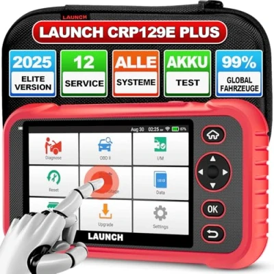 Abbildung von LAUNCH CRP129E Plus OBD2 Diagnosegerät Alle System Scanner mit 8 Reset, ABS/Einspritzdüsen Codierung/Öl/Drosselklappe/EPB/DPF/SAS/TPMS Reset/Batterieabgleich, lebenslanges WiFi Update, 2024 Modelle