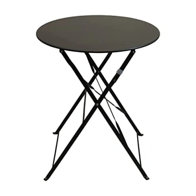 Abbildung von Koopman Gartentisch Grau (1 St), Metall, Ø 60 cm, 70 cm Höhe, Anthrazit, Klappbar
