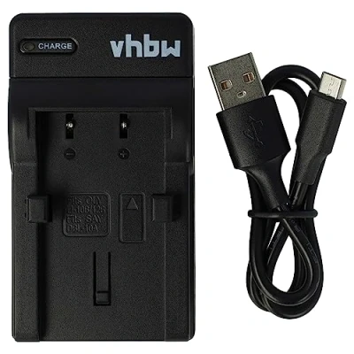 Abbildung von vhbw USB Ladegerät kompatibel mit Sanyo DB L10AX, L10 Kamera Camcorder/Akku Ladeschale, Ladeanzeige, 4,2 V