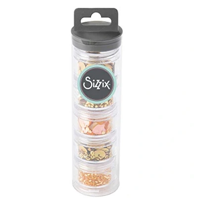 Abbildung von Sizzix Making Essential Pailletten &amp; Perlen Gold 5PK