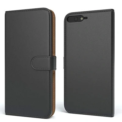 Abbildung von EAZY CASE Tasche kompatibel mit Huawei Y6 (2018) Schutzhülle Standfunktion Klapphülle im Bookstyle, Handytasche Handyhülle Flip Cover Magnetverschluss und Kartenfach, Kunstleder, Schwarz