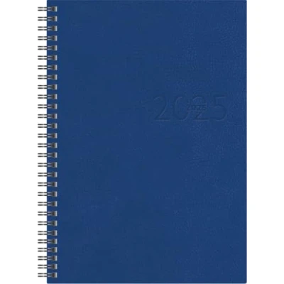 Abbildung von rido/idé Buchkalender Modell studioplan int. (2025), 2 Seiten = 1 Woche, 168 x 240 mm, 160 Seiten, Kunstleder Einband Prestige, blau