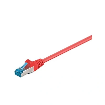 Abbildung von Goobay 93684 RJ45 Patchkabel CAT 6A S/FTP PiMF / 500 MHz Netzwerkkabel Kupfer Internetkabel halogenfrei RJ 45 Stecker LAN Kabel Rot 1m