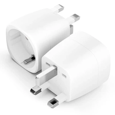 Abbildung von BHHB 2er Pack UK Steckdosenadapter, Adapter Vom Europäischen 2 pin Zum Britischen 3 pin, G Typ Reiseadapter Gilt für Großbritannien, Singapur, Hongkong,Schottland, Malaysia usw