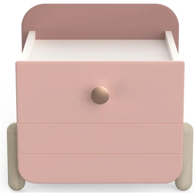Abbildung von Demeyere GROUP Nachtkommode &quot;Janne&quot;, Schublade mit Rollenauszügen, Runde Knopfgriffe Roségold Finish