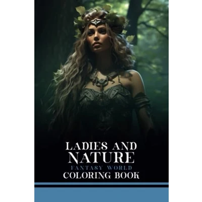 Abbildung von Ladies and Nature Fantasy World Coloring Book: 50 Illustrations with Beautiful Women Landscapes to Color in, Perfect for Teenage Girls (Enchanting World)