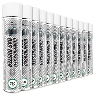 Abbildung von Reinigungspray 12x 750ml AABCOOLING Home&amp;Office Druckluftspray Gas Duster K3, Reinigungsgeräte, Druckgasreiniger Druckluft, Büromaterial, Compressed Air