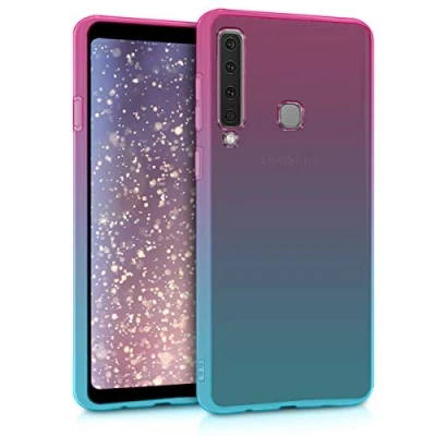 Abbildung von kwmobile Case kompatibel mit Samsung Galaxy A9 (2018) Hülle Handy Handyhülle Zwei Farben Pink Blau Transparent