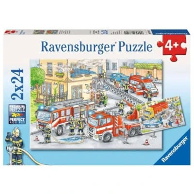 Abbildung von Ravensburger Kinderpuzzle 07814 Helden im Einsatz Puzzle für Kinder ab 4 Jahren, mit 2x24 Teilen