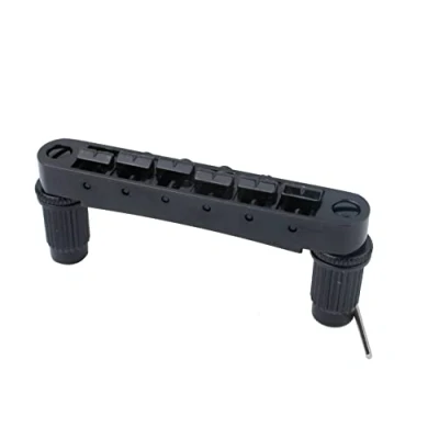 Abbildung von Guyker Guitar Saddle Bridge Tune O Matic Bridges with Studs Replacement for LP EPI 6 String Electric (GM003, Black)
