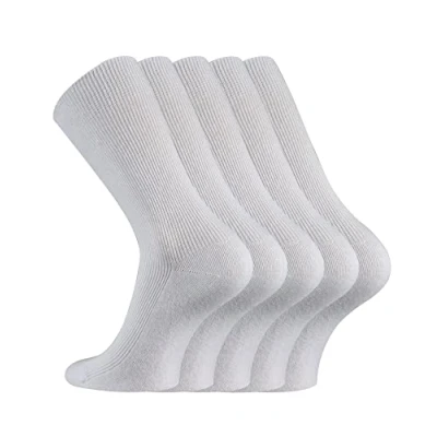 Abbildung von TippTexx 24 10 Paar Arztsocken/Schwesternsocken, kochfest und handgekettelt mit zusätzlicher Garantie (Weiß, 39/42)