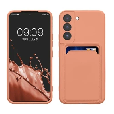 Abbildung von kwmobile Handyhülle kompatibel mit Samsung Galaxy S22 Hülle Handy Cover Fach für Karten in Grapefruit Pink