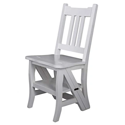 Abbildung von Stepchair Leiterstuhl Shabby Chic Stuhl Weiss Leiter Mahagoniholz klappbar mar058 Palazzo Exklusiv
