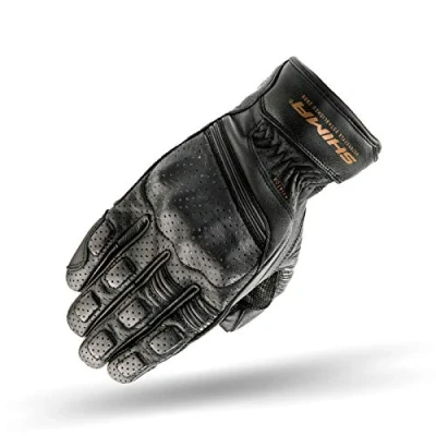 Abbildung von SHIMA Aviator Herren Leder Motorradhandschuhe Custom Sommer Motorrad handschuhe (S XXL, Schwarz), Größe L