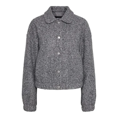 Abbildung von Pieces Pcnadia Short Jacket Kurzmantel, Damen, Größe: XS, Medium grey melange