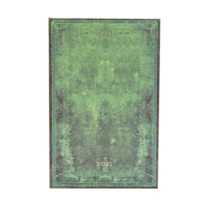 Abbildung von Pacific Blue Bold (Old Leather Collection) Maxi 12 month Horizontal Hardback Dayplanner 2025 (Elastic Band Closure): tydzień na dwóch stronach, zamykany gumkę, papier 100 gsm