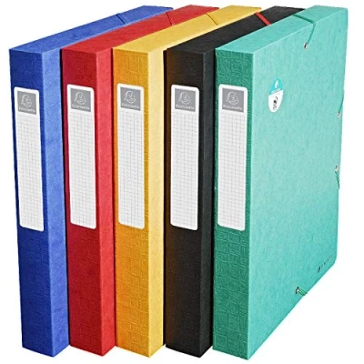 Abbildung von Exacompta 50812E Packung (mit 10 Archivboxen Scotten, mit Gummizugverschluß, hochwertig und nachhaltig, Rücken 40mm, 600g) blau, Stück