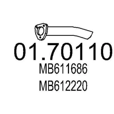 Abbildung von MTS 01.70110 Abgasrohr 310 hinten für Endschalldämpfer MITSUBISHI: PAJERO 2, 1, 1 Canvas Top