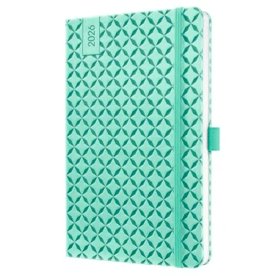 Abbildung von SIGEL J6127 Wochenkalender 2026 A5 mintgrün, Hardcover, Gummiband, Stiftschlaufe, Einstecktasche, 174 Seiten, vegan, Buchkalender, Terminplaner Kalenderbuch Jolie