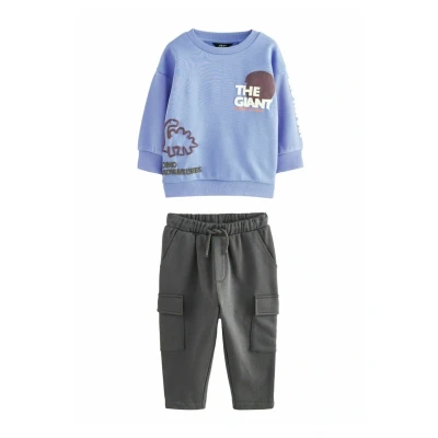Abbildung von Next Placement Print Utility AND Joggers SET Regular FIT Cargohose für Kinder, Größe: 86, Lilac purple