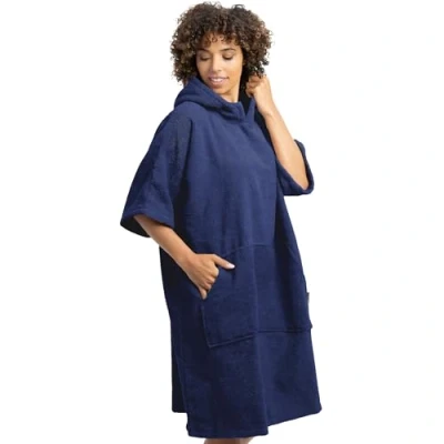 Abbildung von HOMELEVEL Unisex Bademantel Badeponcho aus 100% Baumwolle für Erwachsene mit Kapuze,