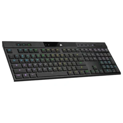 Abbildung von Corsair K100 Air Wireless RGB Keyboard Mandeacutercanique für Gaming, ultradünn, Cherry MX, Touch Schalter und Brenner, niedriges Profil, Bluetooth, kompatibel mit iCUE PC, Mac, PS5, PS4, Xbox