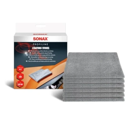 Abbildung von SONAX Coating Towel (6 Stück) weiches Mikrofasertuch zur sanften Entfernung von Politur &amp; Versiegelungsrückständen / Art Nr. 04511000