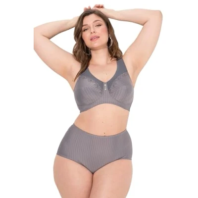 Abbildung von Ulla Popken Kelly Tshirt BH, Damen, Größe: 125C, Concrete gray