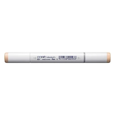 Abbildung von COPIC Sketch Marker Typ E 21, Soft Sun, professioneller Pinselmarker, mit einer Super Brush Spitze und Medium Broad