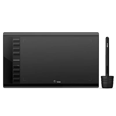 Abbildung von UGEE M708 Zeichentablett für PC, 10 x6 Zoll Grafiktablett ohne Display, 8192 Druckstufen, 266RPS OSU Stifttablett, Zeichenpad mit Stift (Win/Mac/Chrome OS/Linux)