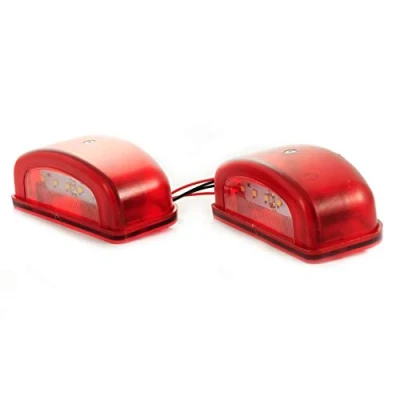 Abbildung von 2x LED Kennzeichenbeleuchtung rot Heckmarkierung 12/24V LKW Bus Wohnwagen Kipper Auto