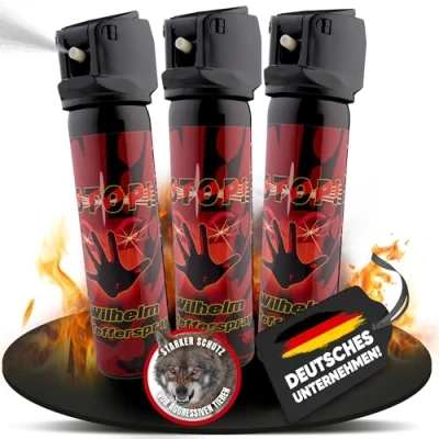 Abbildung von 3 x Wilhelm Pfefferspray 60 ml Tierabwehr Selbstverteidigung CS KO Jet