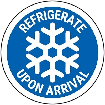 Abbildung von VSafety Refrigerate Upon Arrival Aufkleber, 50 mm Durchmesser, 250 Stück