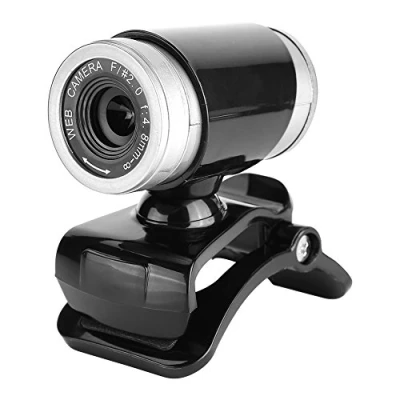 Abbildung von Webkamera, USB Webcam Clip on 360 Grad 12 Megapixel HD Webkamera mit Mikrofon für Laptop und Desktop(Schwarz + Silber)