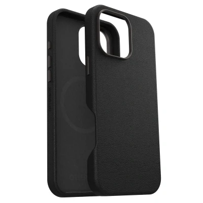 Abbildung von Apple iPhone 16 Pro Max Hülle MagSafe Kunstleder OtterBox Hard Case/Backcover Handyhülle Schwarz Shockproof/Stoßfest