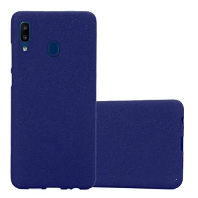 Abbildung von Cadorabo Hülle kompatibel mit Samsung Galaxy A10e / A20e Schutzhülle TPU Silikon Case Frost Design Slim Kratzfest Weiche Gummi Rundumschutz für in Blau