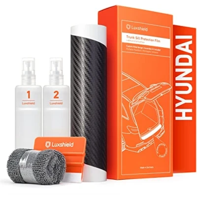 Abbildung von Luxshield Ladekantenschutz Folie für Hyundai i20 3 (III) BC3 I 2020 2023 Stoßstangenschutz, Kratzschutz, Lackschutzfolie Carbon Schwarz