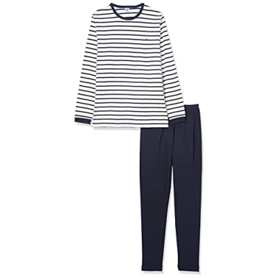 Abbildung von Petit Bateau Jungen Pyjama, Weiss Marshmallow / Blau Smoking, 18 Jahre