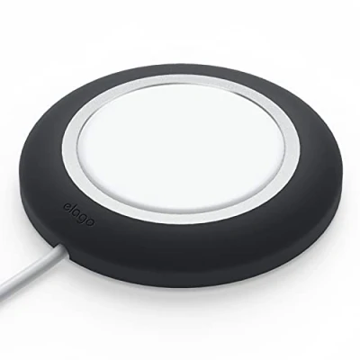 Abbildung von elago MS Ladepad Kompatibel mit MagSafe Ladegerät iPhone 16/15/14/13/12 Serie und Anderen kabellos ladenden Handys, AirPods 4/3/Pro 2/Pro (Schwarz)
